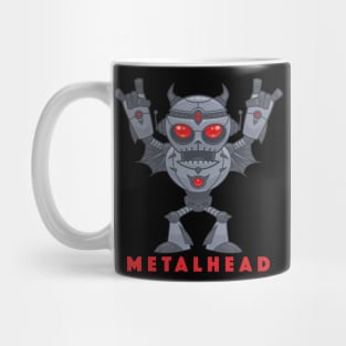 Metalhead - Heavy Metal Robot Devil - With Text Mug